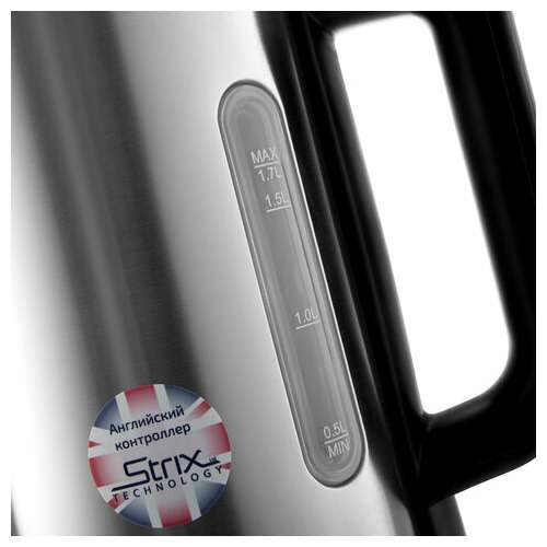  Чайник с терморегулятором brayer br1060, 1,7 л, 2200 вт, закрытый нагревательный элемент, сталь | Чайники