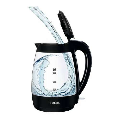  Чайник tefal ko450832, 1,7 л, 2400 вт, закрытый нагревательный элемент, стекло, черный | Чайники