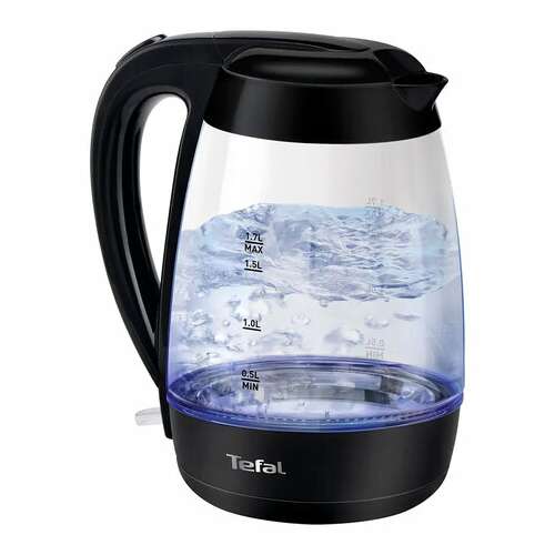  Чайник tefal ko450832, 1,7 л, 2400 вт, закрытый нагревательный элемент, стекло, черный | Чайники
