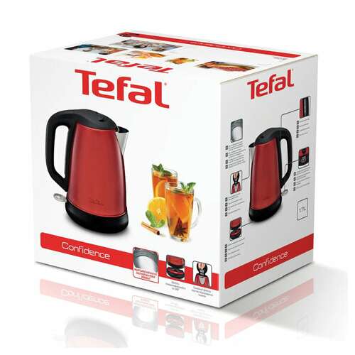 Чайник tefal ki270530, 1,7 л, 2400 вт, закрытый нагревательный элемент, сталь, красный, 7211002431  Чайник tefal ki270530, 1,7 л, 2400 вт, закрытый нагревательный элемент, сталь, красный, 7211002431 | Чайники