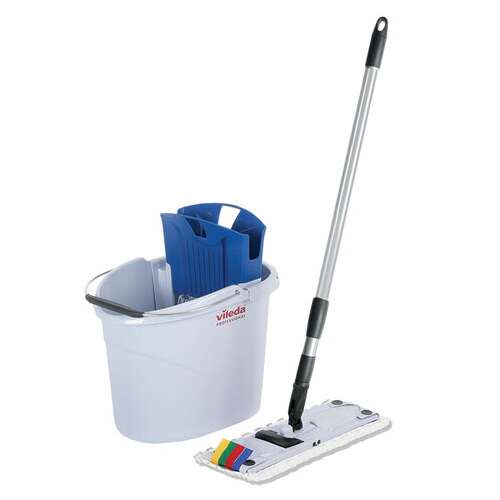  Комплект для уборки: швабра, ведро 10 л с плоским отжимом, салфетки, перчатки, спидмини, vileda, 143566 | Комплекты для уборки (швабра и ведро с отжимом)