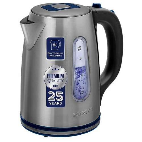  Чайник scarlett sc-ek21s72, 1,8 л, 2200 вт, закрытый нагревательный элемент, стальной | Чайники