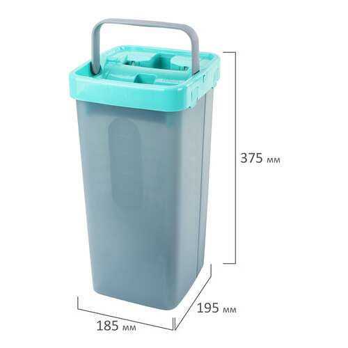  Комплект для уборки: швабра, ведро 9 л/7 л двухкамерное с отжимом, 3 насадки моп (кармашки с двух сторон) compact mop, laima, 607389 | Комплекты для уборки (швабра и ведро с отжимом)