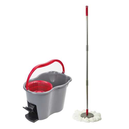 Комплект для уборки: швабра, ведро 14 л/7 л с отжимом и педалью, 2 круглые насадки-кольцо, laima, 603622 | Комплекты для уборки (швабра и ведро с отжимом)