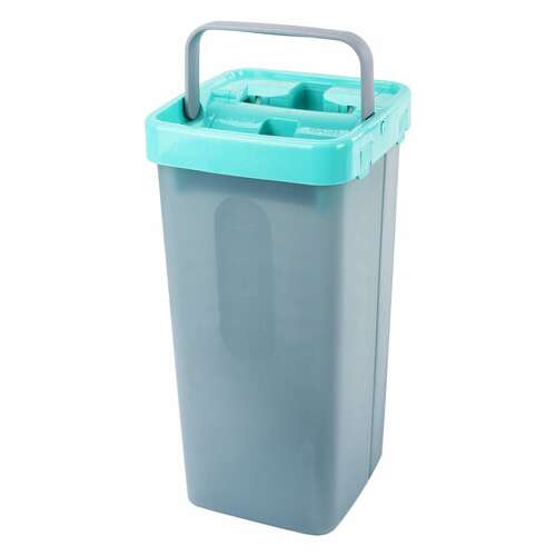  Комплект для уборки: швабра, ведро 9 л/7 л двухкамерное с отжимом, 3 насадки моп (кармашки с двух сторон) compact mop, laima, 607389 | Комплекты для уборки (швабра и ведро с отжимом)