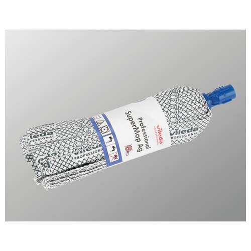  Насадка моп ленточная для швабры, крепление еврорезьба, хлопок/полиэстер/резина, 33 см, vileda "антибак", 137908 | Насадки и тряпки для швабр (мопы)