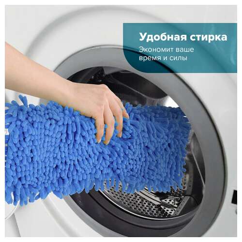  Швабра с флаундером 40 см, черенок 80-120 см, еврорезьба, насадка моп микрофибра синель, индивидуальная упаковка пакет, laima, 606314 | Швабры для пола