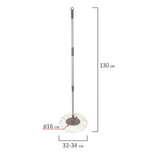  Швабра для наборов для уборки с круглой насадкой из микрофибры, черенок 130 см, laima, 606745 | Швабры для пола