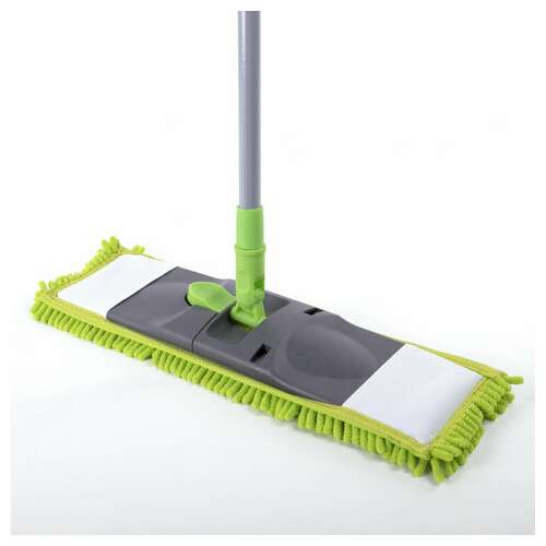  Швабра с флаундером 40 см, черенок 110 см евро, насадка моп микрофибра синель, индивидуальная упаковка пакет, любаша, 606313 | Швабры для пола