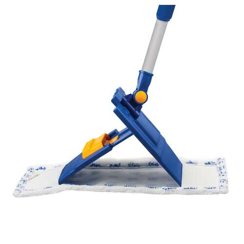 Швабра с флаундером 40 см, телескопический черенок 130 см, резьба 1,6 см, микрофибра/абразив (тип к), laima, 601462  Швабра с флаундером 40 см, телескопический черенок 130 см, резьба 1,6 см, микрофибра/абразив (тип к), laima, 601462 | Швабры для пола