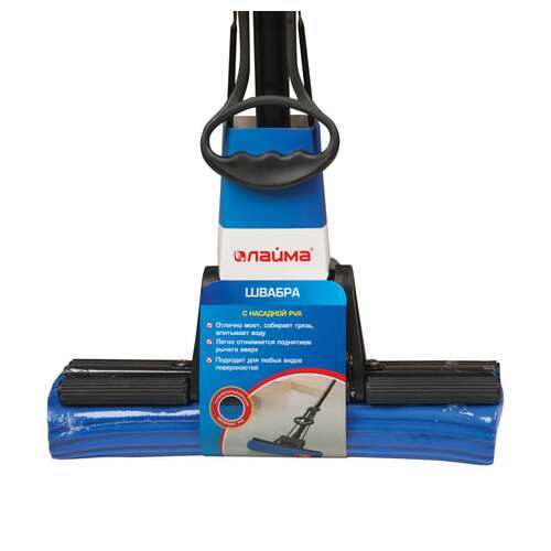  Швабра самоотжимная, роликовый отжим, насадка pva 26 см, черенок 110 см, laima, 601466 | Швабры для пола