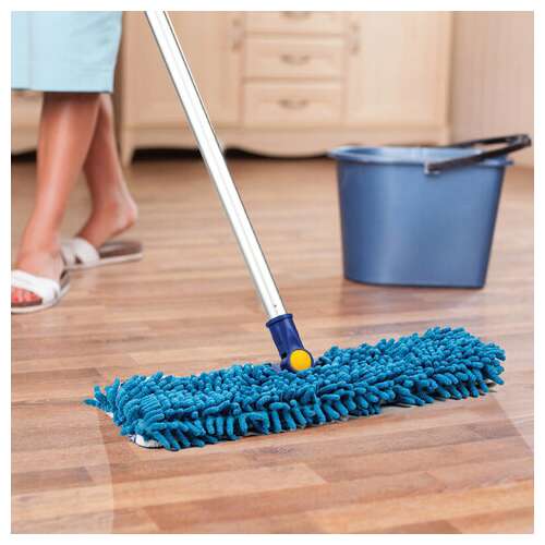  Швабра двусторонняя 40 см, телескопический черенок 130 см (алюминий), резьба 1,6 см, микрофибра, laima, 601465 | Швабры для пола