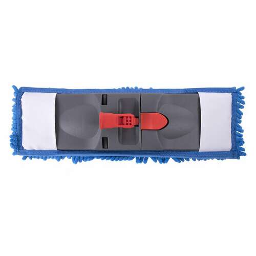  Швабра с флаундером 40 см, черенок 80-120 см, еврорезьба, насадка моп микрофибра синель, индивидуальная упаковка пакет, laima, 606314 | Швабры для пола