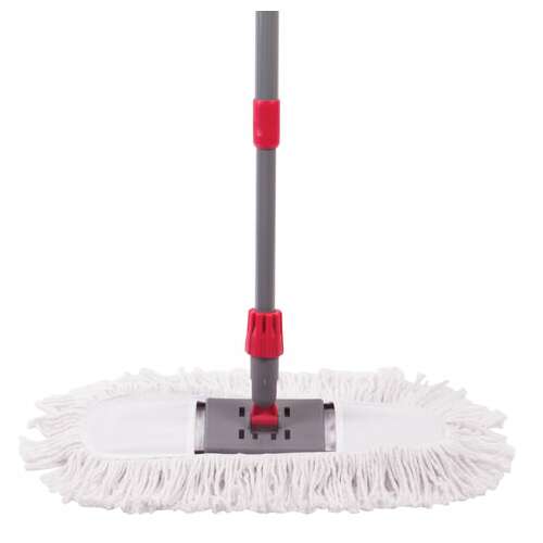  Швабра-рамка для сухой уборки, 40 см, телескопический черенок из нержавеющей стали 125 см, моп хлопок, laima, 603605 | Швабры для пола