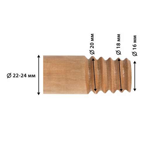  Черенок рукоятка для уборочного инвентаря 120 см, еврорезьба, деревянный (эвкалипт) лакированный, d=2,2 см, york, 91280 | Ручки для швабр и щеток (черенки)