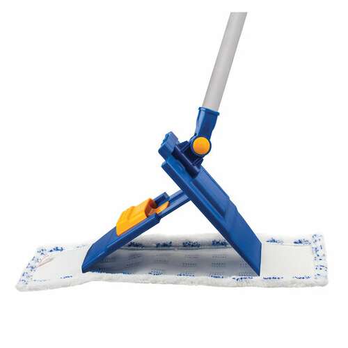  Швабра с флаундером 40 см, черенок 120 см, резьба 1,6 см, моп микрофибра/абразив, карманы (тип к), laima, 601461 | Швабры для пола
