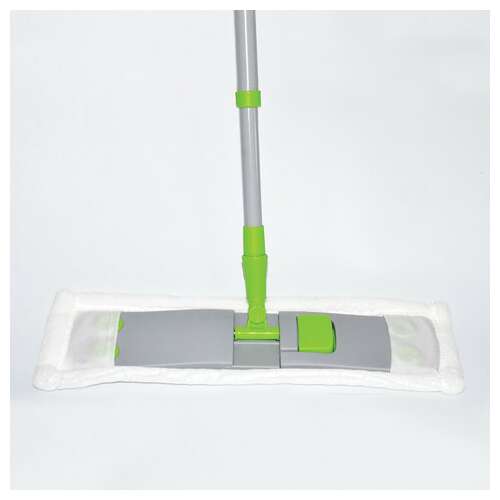  Швабра с флаундером 40 см, телескопический черенок 120 см, резьба 1,6 см, микрофибра (тип к), любаша, 605028 | Швабры для пола