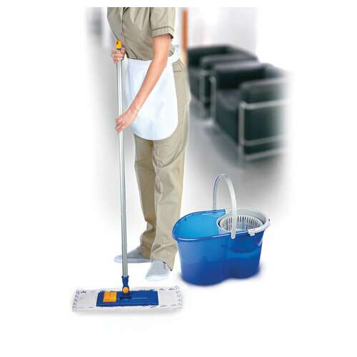  Швабра с флаундером 40 см, черенок 120 см, резьба 1,6 см, моп микрофибра/абразив, карманы (тип к), laima, 601461 | Швабры для пола