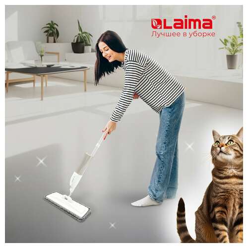  Швабра с распылителем ultraspray x, 2 насадки из микрофибры объемный ворс, скребок, laima, 609143 | Швабры для пола
