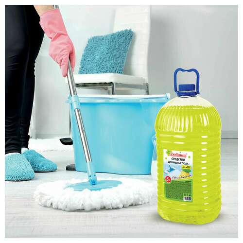  Средство для мытья пола 5 л, любаша "лимон", пэт, 604792 | Средства для мытья пола