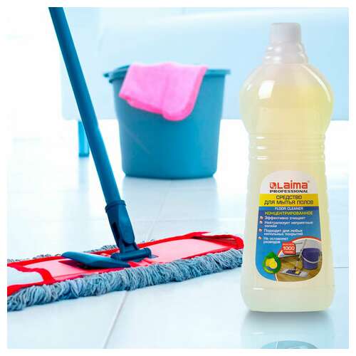  Средство для мытья пола 1 кг, laima professional концентрат, "лимон", 601607 | Средства для мытья пола