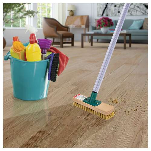  Щетка для уборки шробер (скраббер) ширина 23 см, щетина 2,5 см, деревянная, крепление еврорезьба, york, 300 | Щетки, метлы, пипидастры