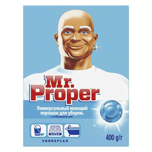  Чистящее средство 400 г, mr.proper (мистер пропер), с отбеливающим эффектом, универсал, порошок | Чистящие и моющие средства универсальные