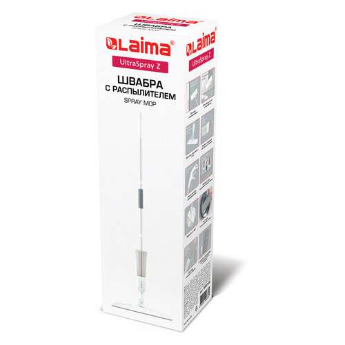  Швабра с распылителем ultraspray z, 2 насадки из микрофибры с плоским ворсом, скребок, laima, 609145 | Швабры для пола