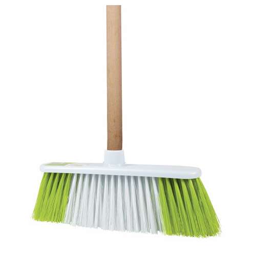  Щетка для уборки, ширина 31 см, щетина 8 см двуцветная, пластик, крепление еврорезьба, любаша, 603629 | Щетки, метлы, пипидастры