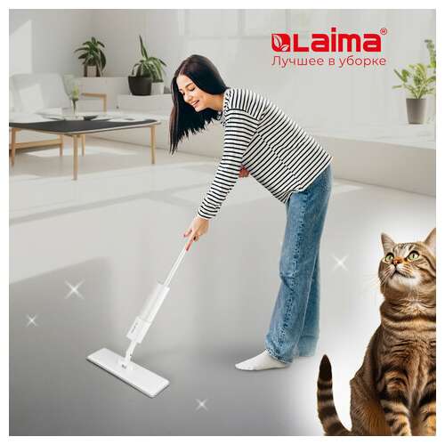  Швабра с распылителем neospray luxe, 2 насадки t-clean из плотной микрофибры, скребок, laima, 609147 | Швабры для пола