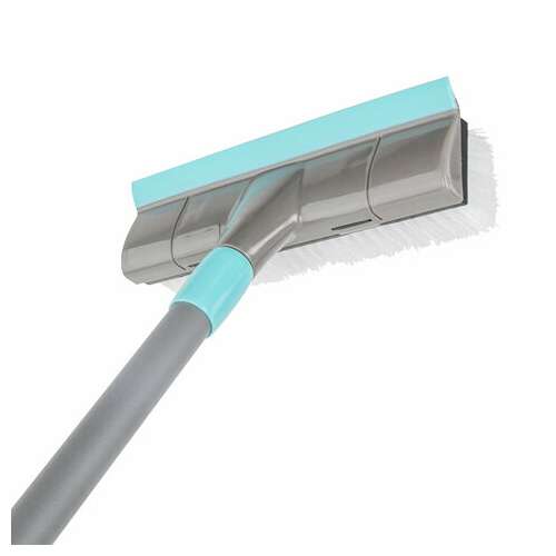  Швабра со щеткой-шробер + водосгон, универсальная для сухой и влажной уборки, черенок 130см, ширина 27см, щетина 3,5см, laima home, 606806 | Щетки, метлы, пипидастры