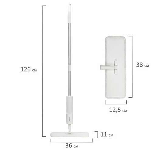  Швабра с распылителем neospray luxe, 2 насадки t-clean из плотной микрофибры, скребок, laima, 609147 | Швабры для пола