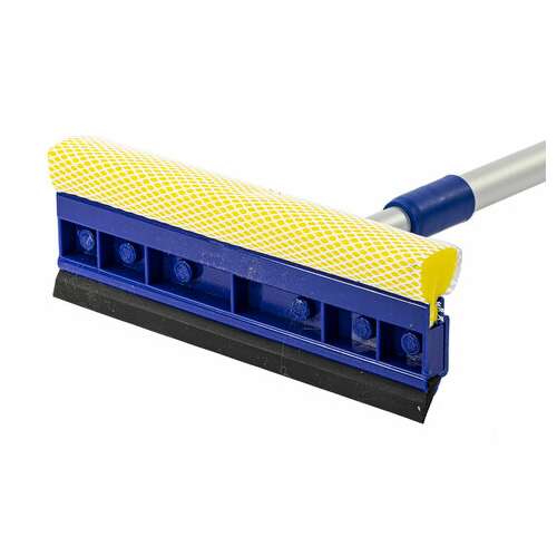  Окномойка laima, алюминиевая телескопическая ручка 76-125 см, рабочая часть 25 см (стяжка, губка, ручка), для дома и офиса, 601493 | Щетки для мытья окон с ручкой