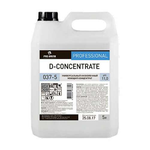  Средство моющее универсальное 5 л, pro-brite d-concentrate, щелочное, низкопенное, концентрат, 037-5 | Чистящие и моющие средства универсальные