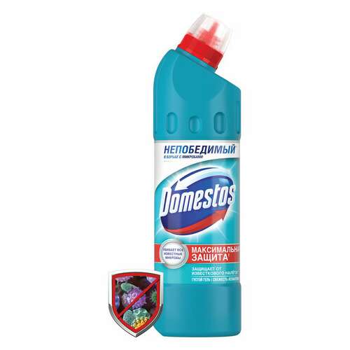  Чистящее средство 500 мл, domestos "свежесть атлантики", с отбеливающим эффектом, гель | Чистящие и моющие средства универсальные