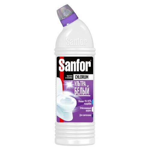 Чистящее средство 750 г, sanfor chlorum (санфор хлорный), мгновенное отбеливание, гель, 1880 | Чистящие и моющие средства универсальные