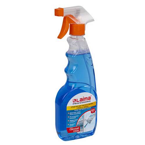  Средство для мытья стекол и зеркал 500 мл, laima professional, свежий озон, распылитель, 601609 | Средства для мытья стекол