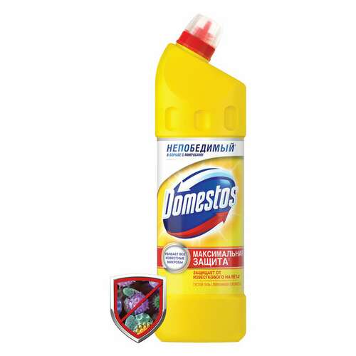  Чистящее средство 1 л, domestos (доместос) "лимонная свежесть", с отбеливающим эффектом | Чистящие и моющие средства универсальные
