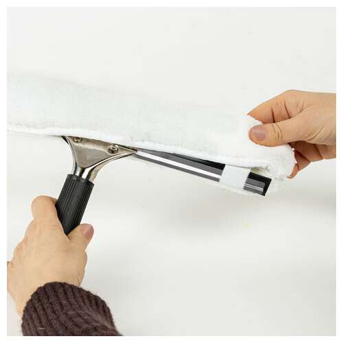  Насадка-шубка для окномойки 601518, акрил/дакрон, рабочая часть 35 см, липучки, laima professional, 601520 | Насадки-шубки для стекломоек