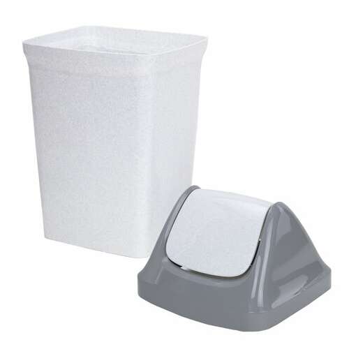Ведро-контейнер 25 л, с крышкой (качающейся), для мусора,"свинг", 58х32х28 см, серое, idea, м 2463  Ведро-контейнер 25 л, с крышкой (качающейся), для мусора,"свинг", 58х32х28 см, серое, idea, м 2463 | Контейнеры и ведра для мусора