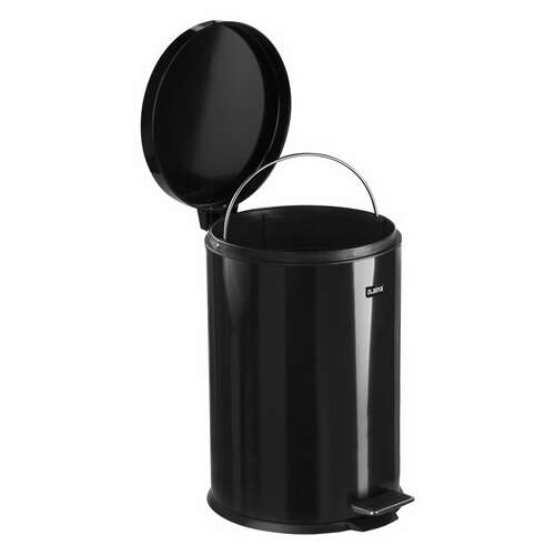  Ведро-контейнер для мусора (урна) с педалью laima "classic", 20 л, черное, глянцевое, металл, со съемным внутренним ведром, 604945 | Контейнеры и ведра для мусора