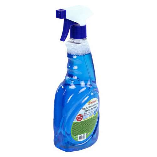  Средство для мытья стекол и зеркал 750мл "морозная свежесть", распылитель, любаша, 608535 | Средства для мытья стекол