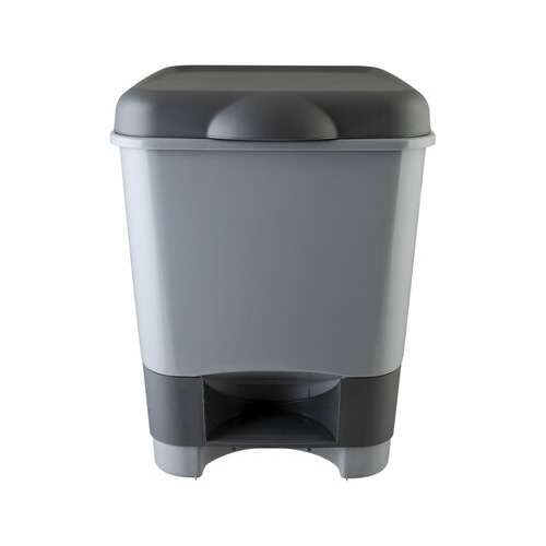 Ведро-контейнер 20 л с педалью, для мусора, 43х33х33 см, цвет серый/графит, 428-серый, 434280165  Ведро-контейнер 20 л с педалью, для мусора, 43х33х33 см, цвет серый/графит, 428-серый, 434280165 | Контейнеры и ведра для мусора