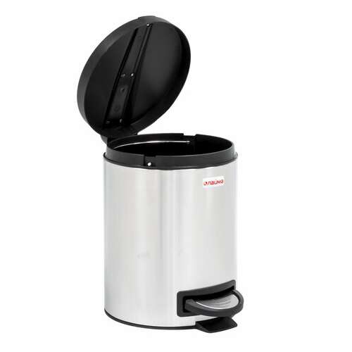 Ведро-контейнер для мусора (урна) с педалью laima "modern", 5 л, матовое, нержавеющая сталь, 606301 | Контейнеры и ведра для мусора