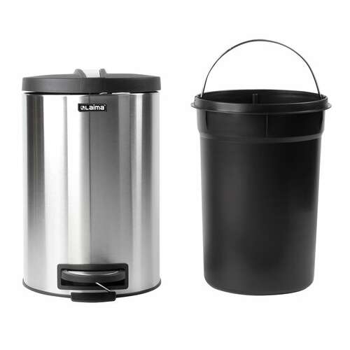  Ведро-контейнер для мусора (урна) с педалью laima "modern", 12 л, матовое, нержавеющая сталь, со съемным внутренним ведром, 232264 | Контейнеры и ведра для мусора