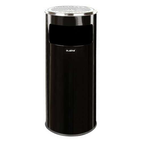  Урна с пепельницей 27 литров, 600х250 мм, нержавеющая сталь, черная, laima professional, 606300 | Урны-пепельницы