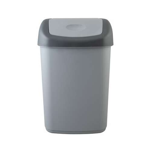  Ведро-контейнер 14 л с качающейся крышкой, для мусора, подвесное, 42х27х21 см, серый/графит, 327, 433270065 | Контейнеры и ведра для мусора