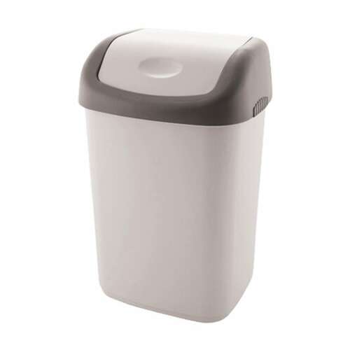  Ведро-контейнер 14 л с качающейся крышкой, для мусора, подвесное, 42х27х21 см, серый/графит, 327, 433270065 | Контейнеры и ведра для мусора