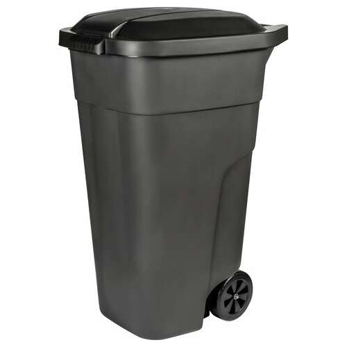 Контейнер 110 литров для мусора, с крышкой, на колесах, 84х54х58 см, пластиковый, plast team, рт9957 | Баки для мусора