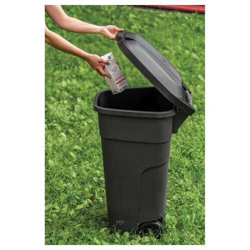  Контейнер 110 литров для мусора, с крышкой, на колесах, 84х54х58 см, пластиковый, plast team, рт9957 | Баки для мусора